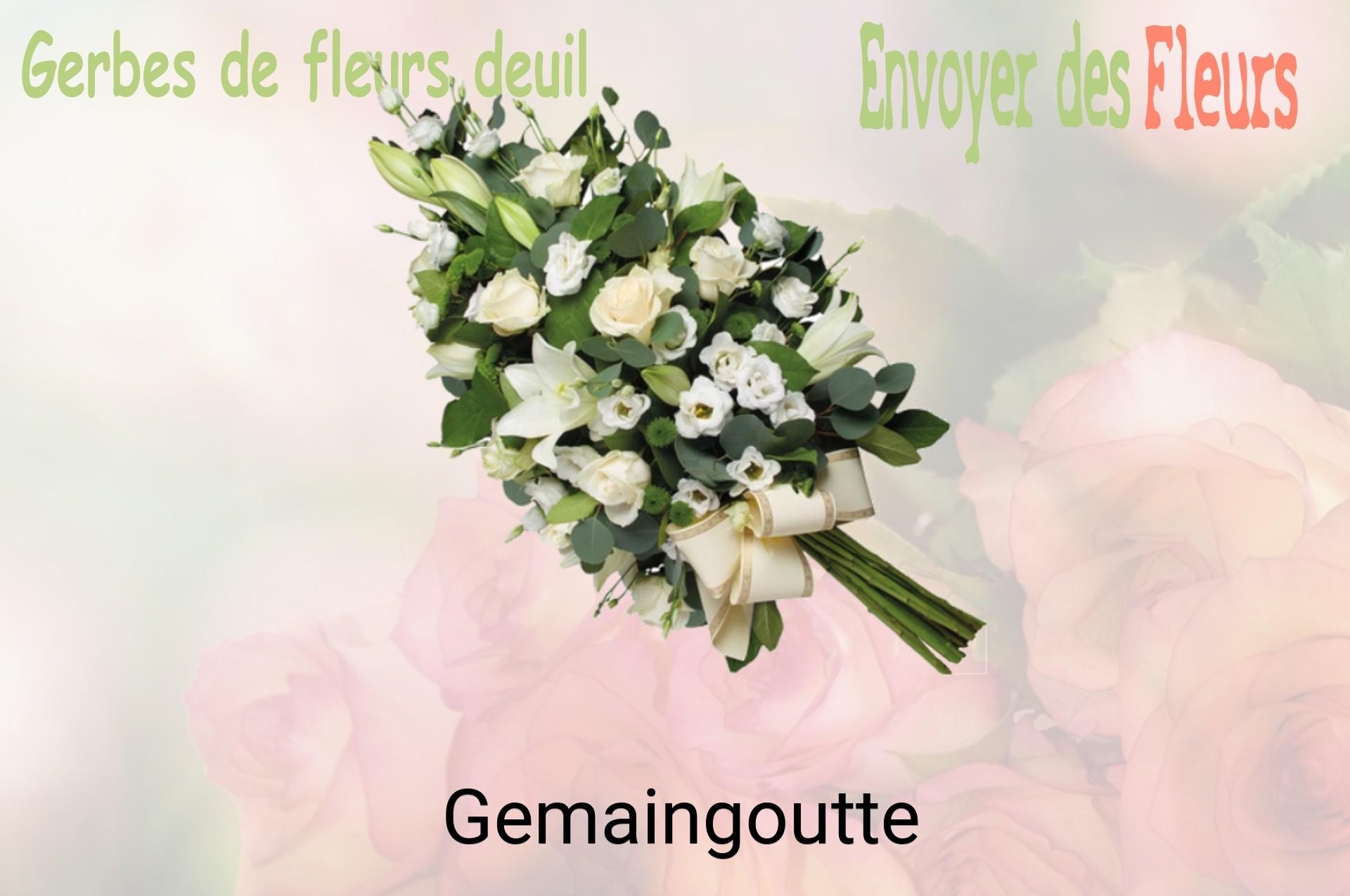 Gerbe de fleurs de deuil livrée à Gemaingoutte